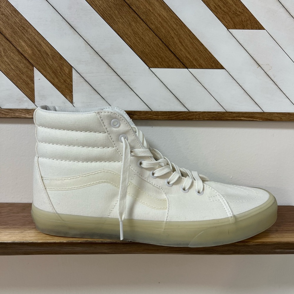 Vans sk8-hi men’s 11 translucent white NWOT with box